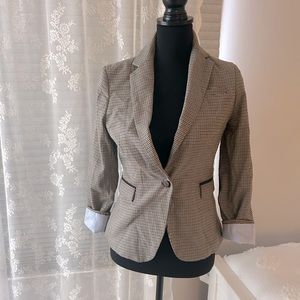 British Khaki houndstooth equestrian blazer